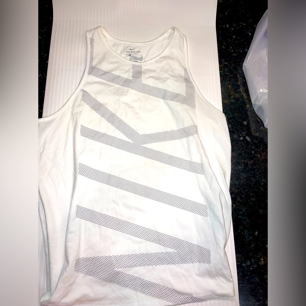 Sleeveless white Nike tee